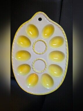 Ceramic Rare Deviled Egg Platter With Made In Japan Stamp